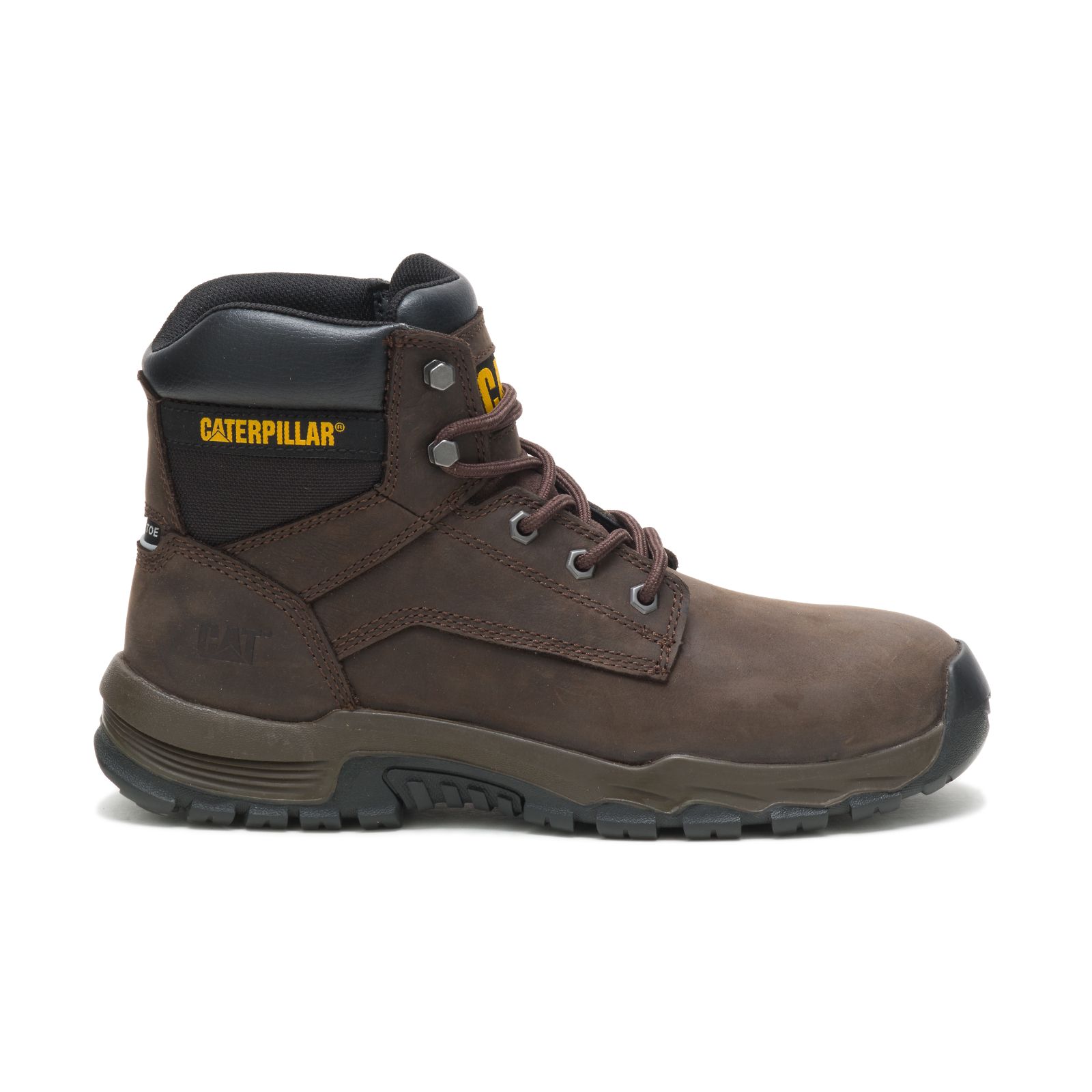 Caterpillar Boots South Africa - Cat Men's Upholder Waterproof Steel Toe Work Boots Dark Chocolate AI0296781